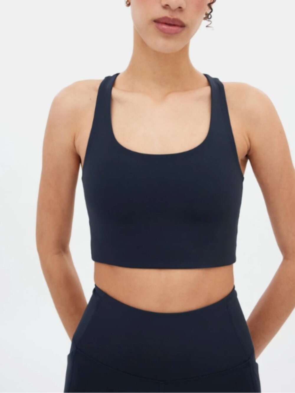 Girlfriend Collective Paloma Racerback Sports Bra Compressive Blue Size Small